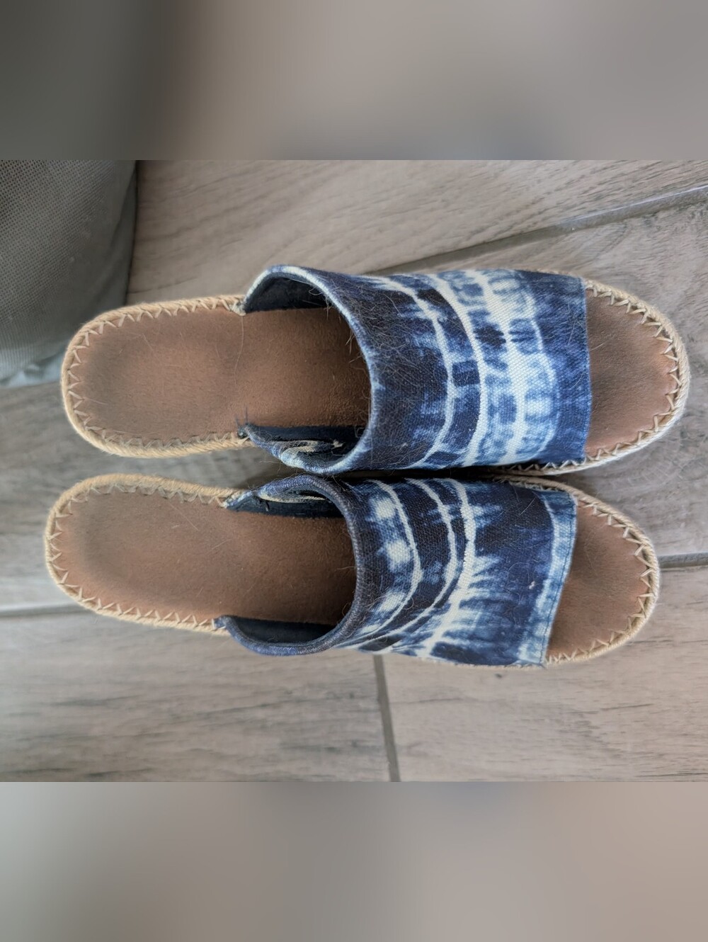 Toms Blue Tie-Dye Slide Sandals for Women